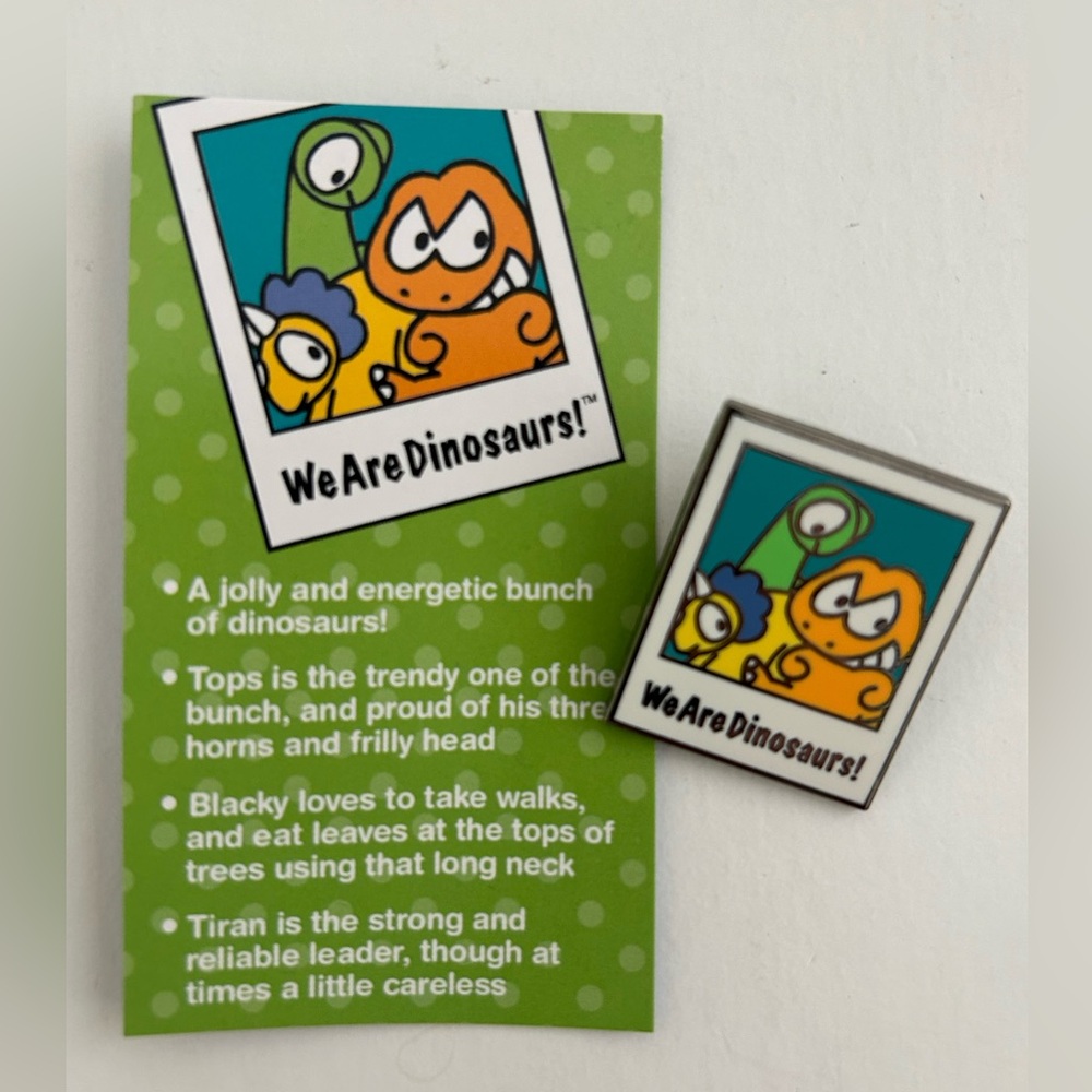 New Sanrio Friend of the Month Pin We are Dinosaurs w/Story Card September 2018